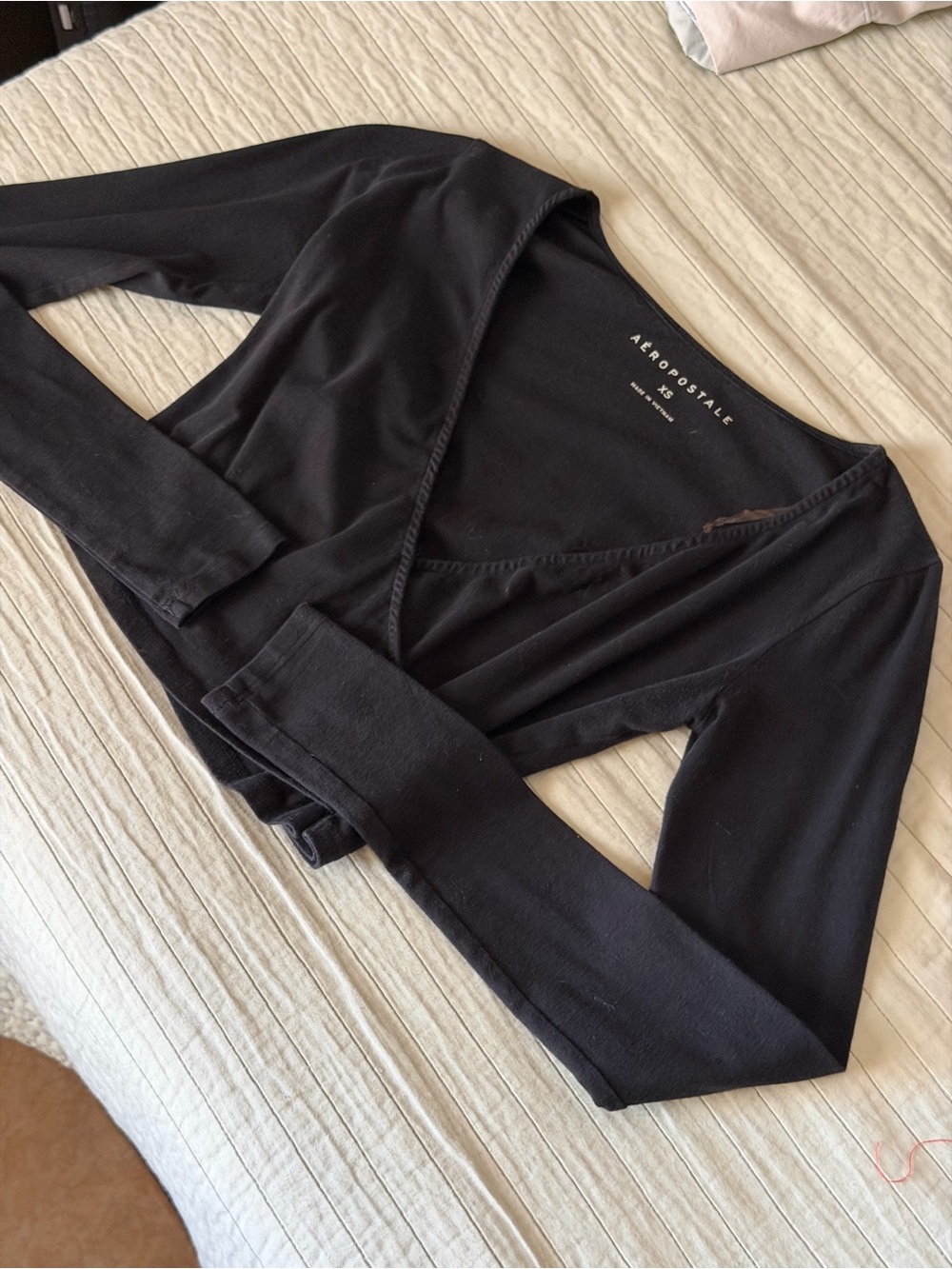 Aeropostale Black Wrap Crop Top